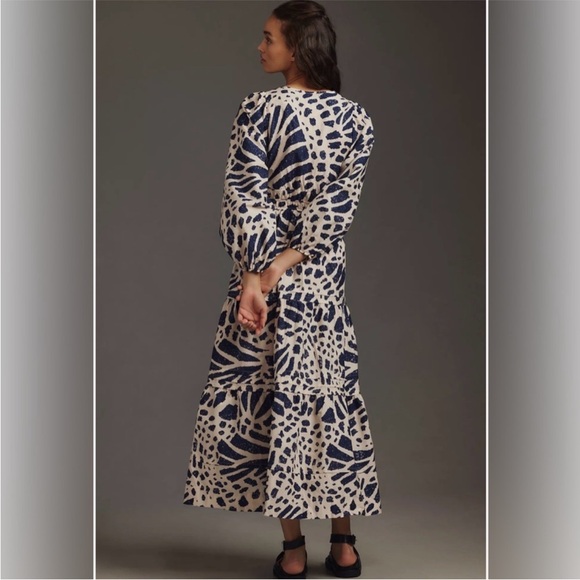Anthropologie Somerset Long Sleeve Poplin Maxi Dress size 2X Cotton Boho Maxi - Picture 4 of 16